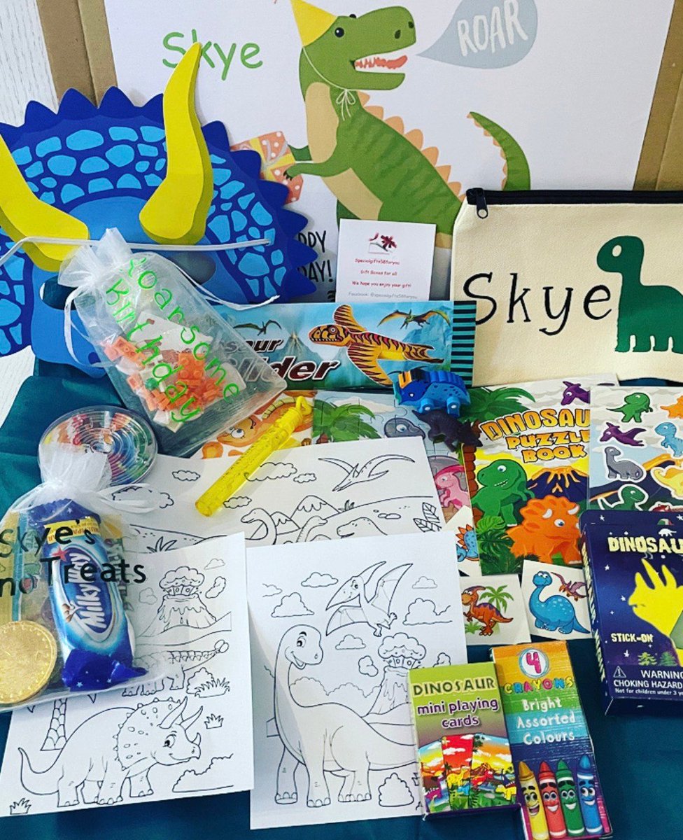 Dinosaur personalised gift box. Activity gift. Birthday, get well soon gift. #dinosaurgift #dinosaur #birthday #dinosaurbirthday #boysgift #girlsgift #etsy #specialgifts58foryou specialgifts58foryou.etsy.com/listing/969039…