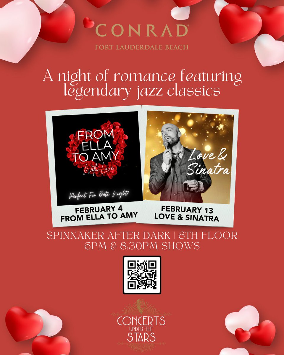 Step into the world of timeless romance at our upcoming February #concertsunderthestars performances featuring songs from legendary jazz artists including Ella Fitzgerald and Frank Sinatra. 🎺 hil.tn/ilk7xg
#ValentinesDay #FortLauderdale #linkinbio