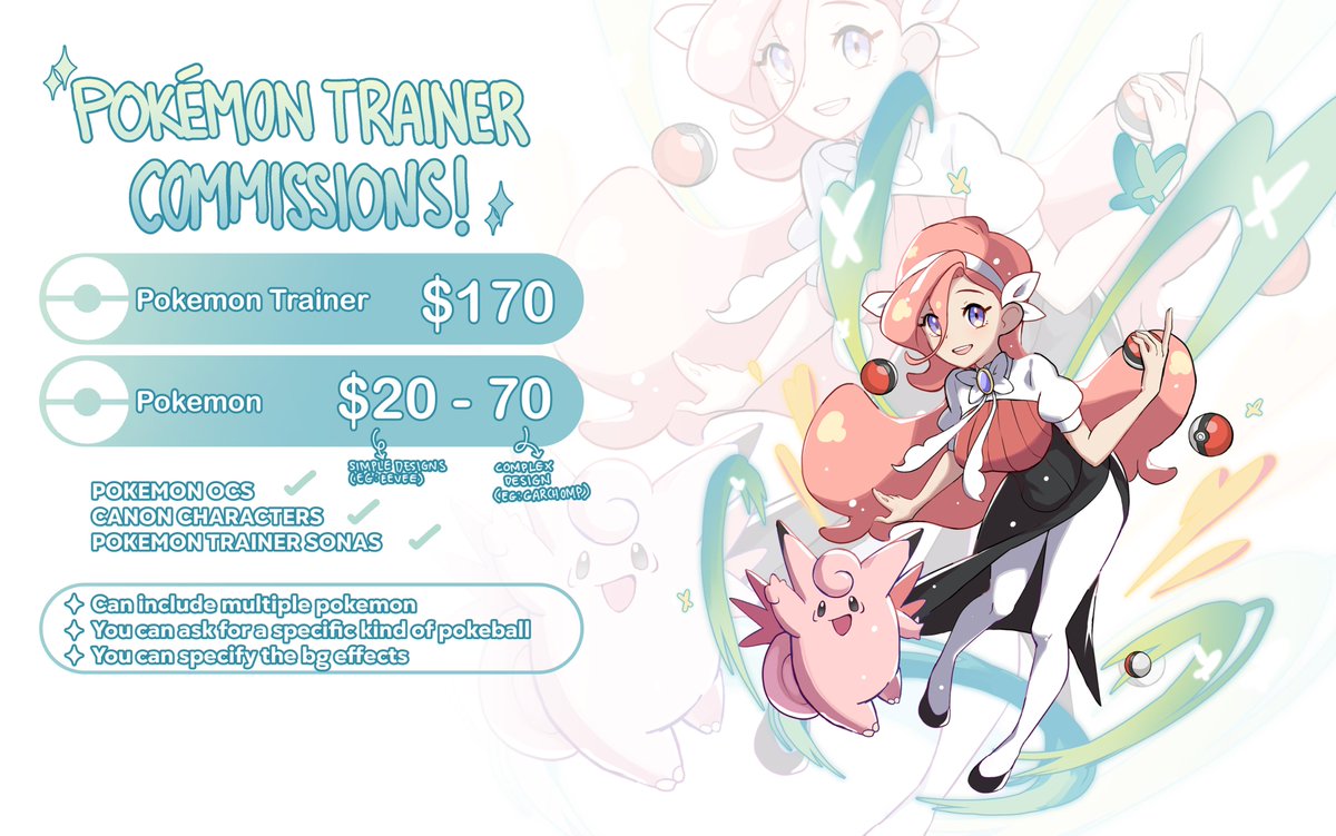 RhymeWithRay's tweet image. ✨‼️ Pokemon Style C0mms ‼️✨
Opening slots for Character Design, Concept art sheets, Splash Art and Sygna Suit Designs!
✦ Likes/RTs appreciated!! 💗🔁
✦ DM if interested!! 📨🙌
✦ C0MM info is linked in my Profile 🔗