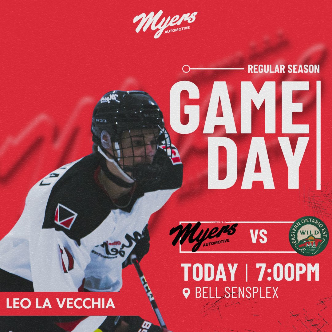 MyersU18AAA's tweet photo. Game day alert!
Tonight at 7:00 PM, Myers takes on the Wild in their first game back from Peterborough. Join us and show your support for U18 Myers AAA! Let's make some noise!  🔊Stream on LiveBarn! #RollMyers

---  @heoaaaleague @myers_aaa @spotlighthky

📷- @jc1production https://t.co/0Z6cvacNe5