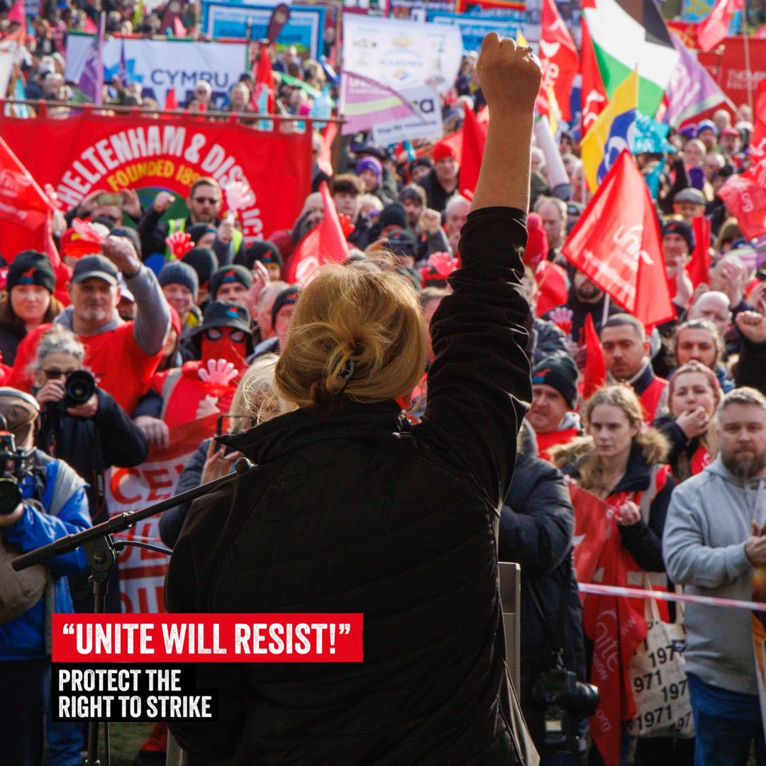 UniteSharon's tweet photo. .@unitetheunion will resist. #RightToStrike #JobsPayConditions https://t.co/EOxHxKxIrj