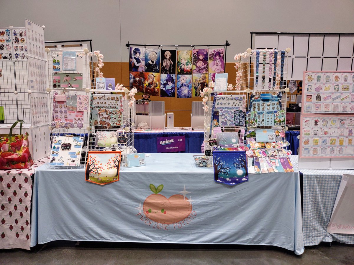 _AdorablePotato's tweet photo. Ready to go at Anime Washington in Tacoma! Come see us in the artist alley table #E09! https://t.co/RhGflUSc77