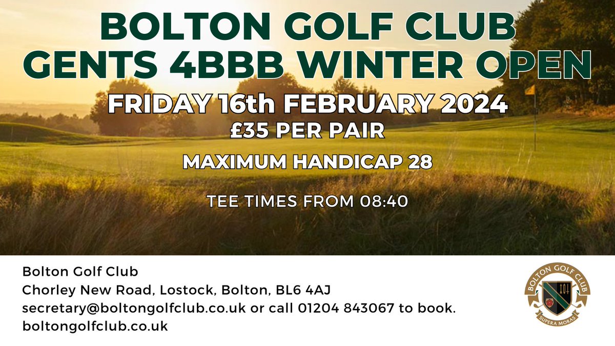 Bolton Golf Club (@BoltonGolfClub) on Twitter photo 2024-01-27 17:13:58
