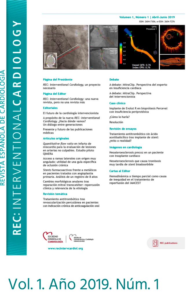 ignamatsant's tweet photo. In 2019 we were Front Page of the 1st number of @RevEspCardiol with QIMERA Pilot Study.

Today we are Front Page of @JCDD_MDPI with QIMERA-1 Study.

Thanks to all that helped to achieve this‼️
@Carlos_Cortes_V @ramonlopezpalop @cardiojsl @fer_iver @secardiologia @PCRonline https://t.co/2mWvk7qmqH