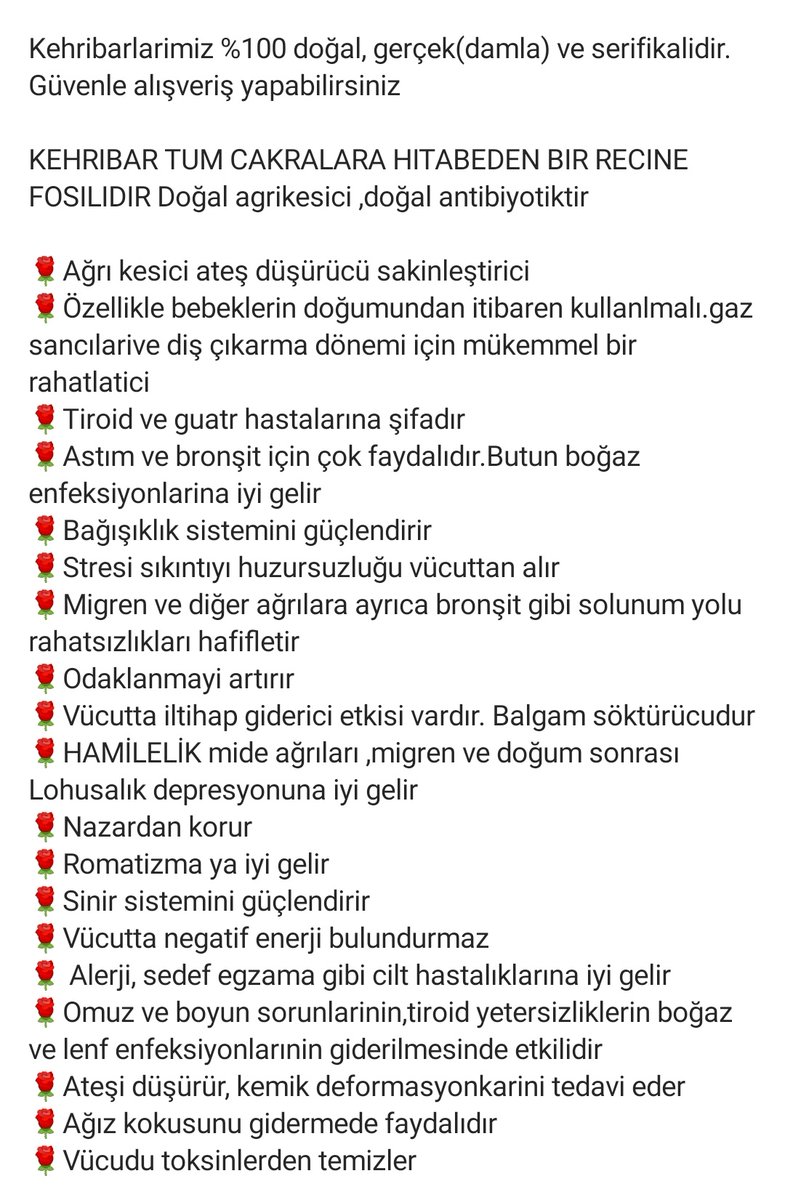 FOSİLLİ BEBEK KEHRİBAR KOLYEMİZ Bebekler için Damla kehribar kolyelerimiz minikleri beklyor🤗 Dogaltaşlardan ve kehribarlardan yararlanmak için hastalanmayi beklemeyn Koruyucu olarak kullann.Sagligi korumak sonradan iyileşmekten onemlidir😉 Rt yaparak destek olursanız sevinrm