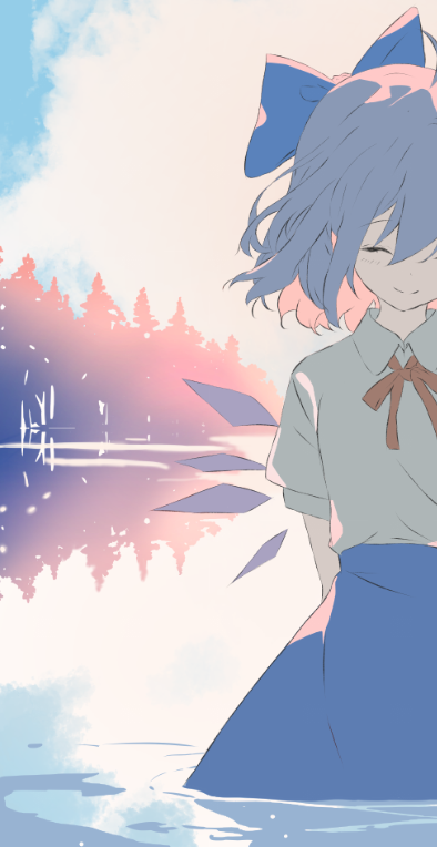 チルノ(東方Project) 「今日多分14時間ほど椅子に座って絵を描いてる気がします('・ω・`)ということで」|アイリスさん🎄のイラスト
