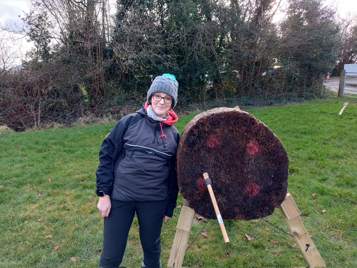 Today has been all about the tomahawks and angels! Learning to set up and throw safely so I can run sessions for Scouts! Fab fun. Diolch i @bushscout_uk #scoutingrocks #scoutscymru #skillsforlife