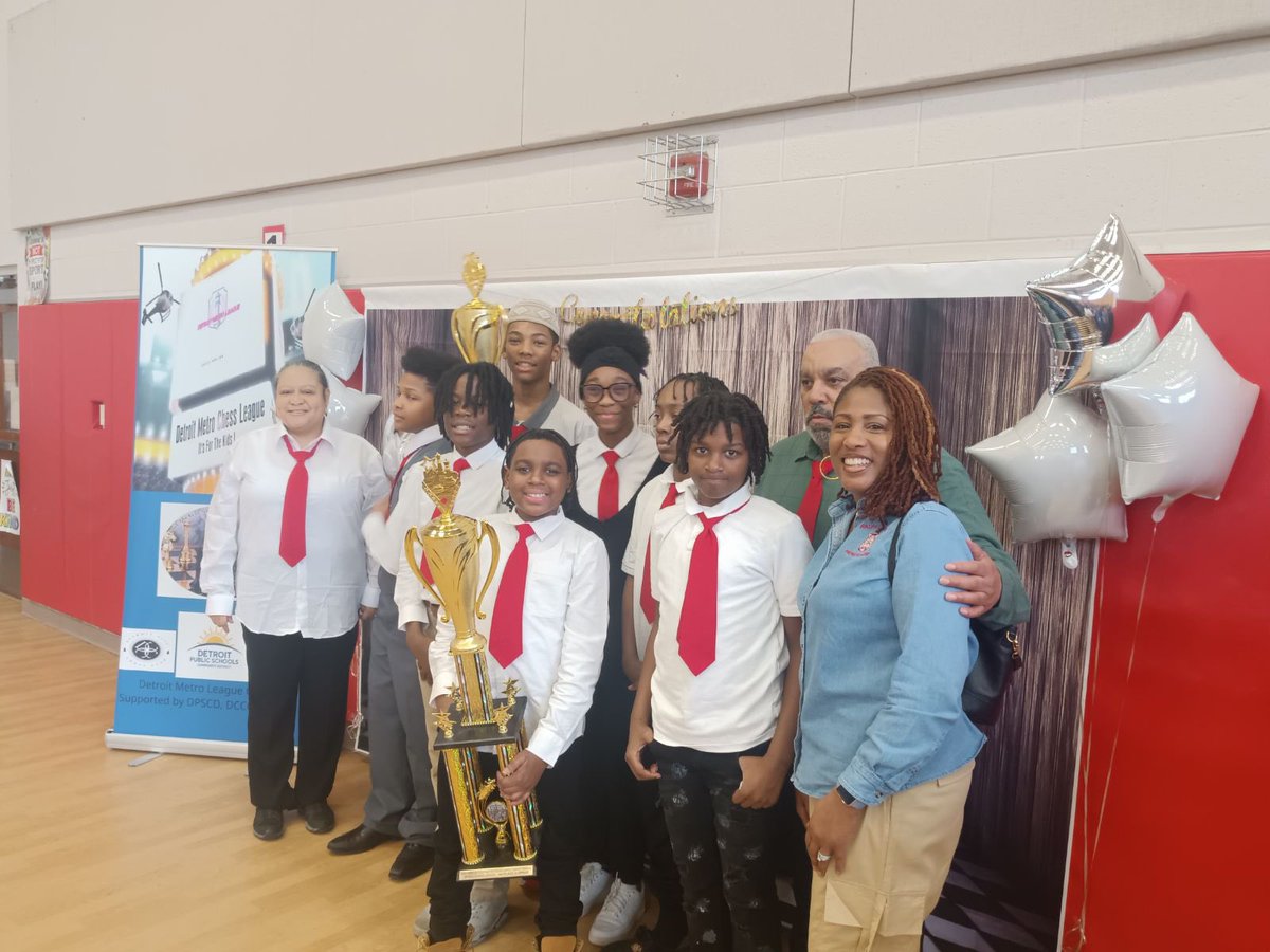 So proud of our middle school chess team. #1 in DPSCD and #1 Metro Detroit  Scholastic Chess League! #BobcatPride <a href="/Detroitk12/">DPSCommunityDistrict</a> @RalphBunchePrep