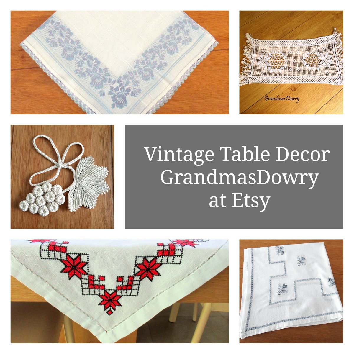 Check out my #shop for beautiful tablecloths, table tops, and more.
Visit grandmasdowry.etsy.com and enjoy our #sale #vintagetablecloth #tabletop #vintagelinen #tablecover