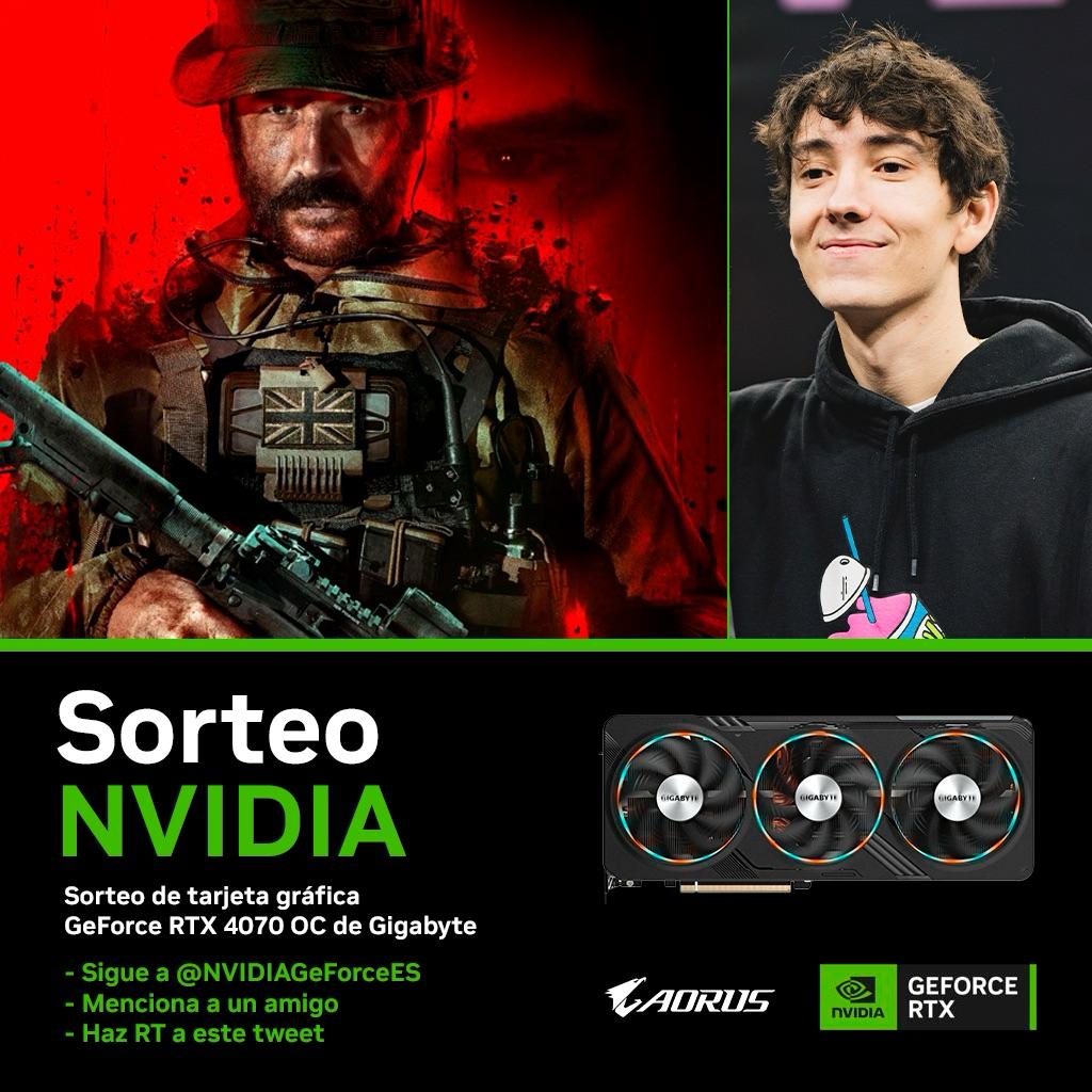 ItsVicens's tweet image. DIOOOOOOS @NVIDIAGeForce que me ha dado una GeForce RTX 4070 de Gigabyte y un MW3 para vosotros. 🎁🤩 

Muy fácil:
🔄 RT este tweet. 
❤️Sígueme a mi y a @NVIDIAGeForceES.  
🗒️Menciona a un amigo.