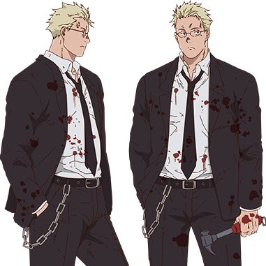 necktie blonde hair blood on clothes male focus formal blood 1boy  illustration images