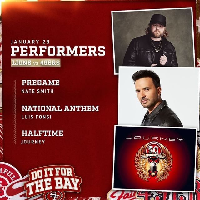 Hold on to that feeling Here's our entertainment lineup for Championship Sunday at @levisstadium! #49ersfaithful #DoItForTheBay