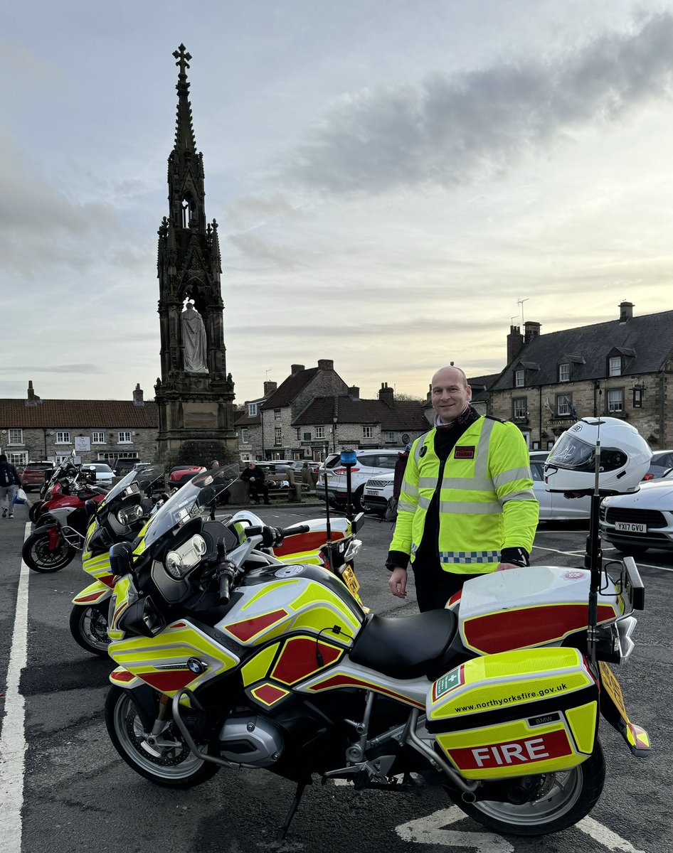 A busy day for <a href="/FireBikeNY/">FireBike</a> team from <a href="/NorthYorksFire/">North Yorkshire Fire & Rescue Service</a> 1st we dropped in to see the team from @ArnyRoSPA before heading out to <a href="/InfinityMoto/">Infinity Motorcycles</a> for a motorcycle security event by <a href="/NYP_York/">North Yorkshire Police - York</a> then we engaged with lots bikers at Fenton Cafe &amp; Helmsley on post rider training &amp; BikerDown
