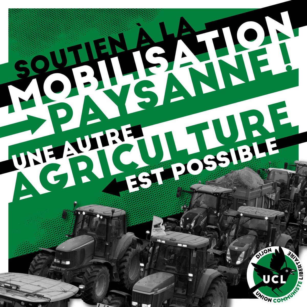 🌾 SOUTIEN A LA MOBILISATION PAYSANNE ✊

Depuis janvier, le monde agricole est en ébullition. La faute au productivisme, qui a créé un modèle terriblement fragile : solitude, endettement, surconsommation de carburants, d’engrais et de pesticides toujours plus chers…