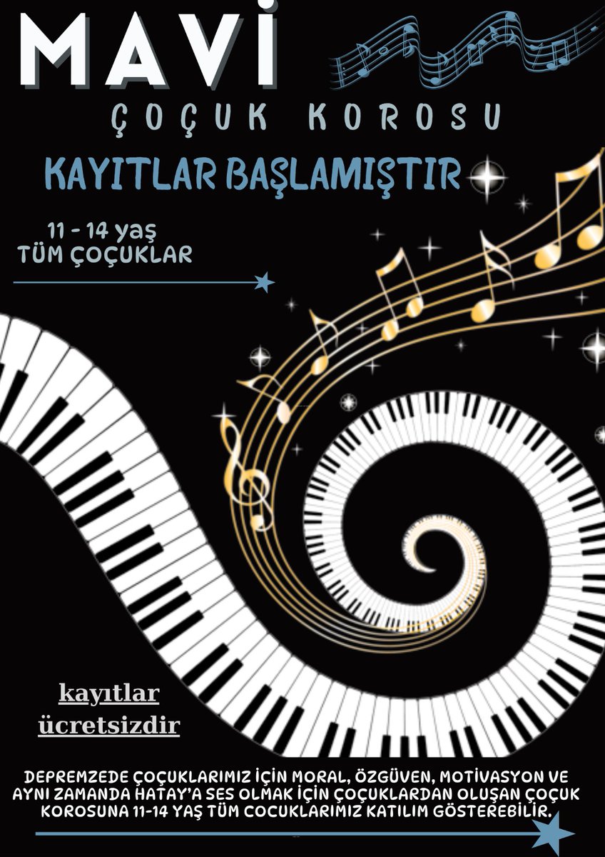 Mavi_Hatay's tweet photo. Çocuk korosu projemizi hayata geçiriyoruz @cemrekrkcmusic ile çıktığımız yolda bir müzik evi kurmamız gerekiyor.Koromuz için çok şeye ihtiyacımız var enstrüman çalan kişilere müzik öğretmenlerine bir sürü meteryale bu koro Hatay'ın sesi olur belki de lütfen destek olabilirmisiniz https://t.co/4ZRtmwcN40