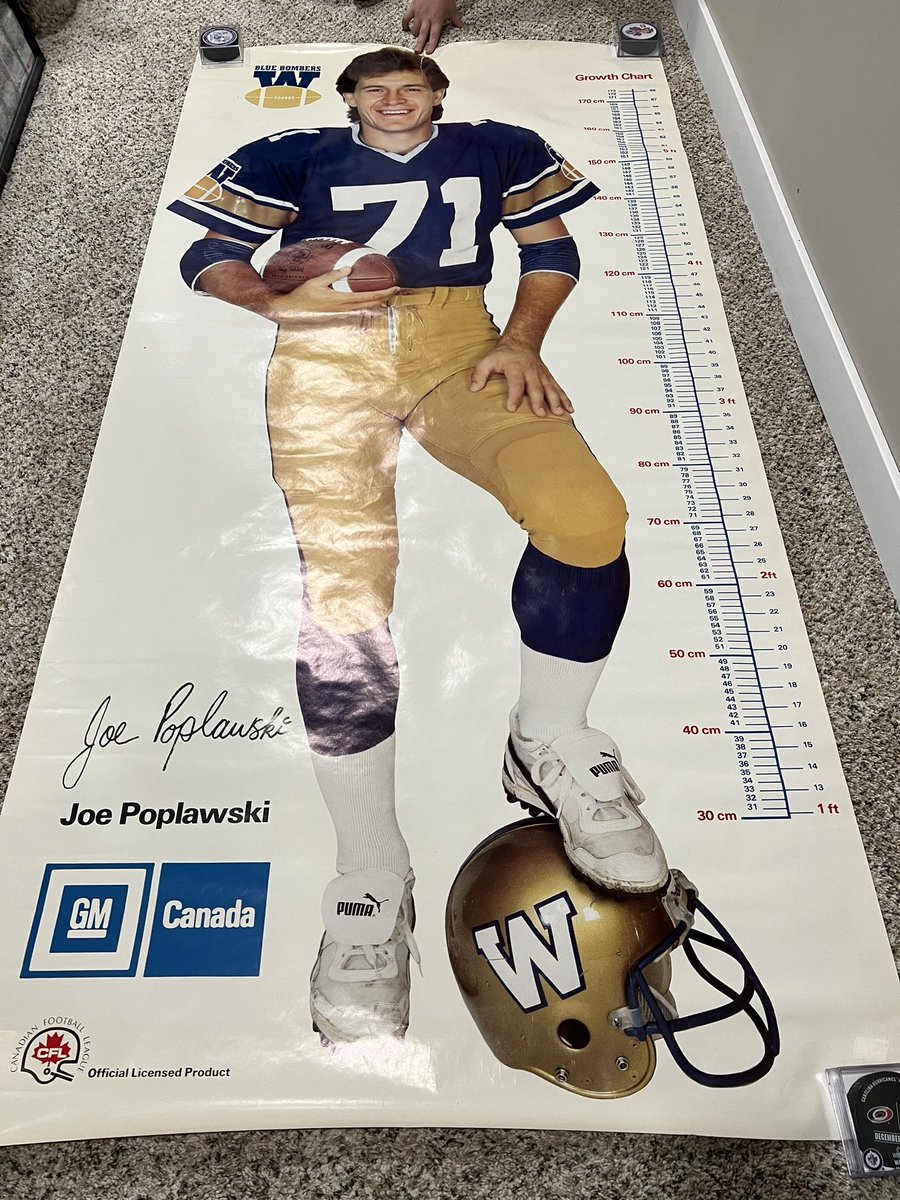 Daddydiesel_23's tweet photo. @Wpg_BlueBombers found this sweet Joe Pop growth chart from way back. Forgot I had it lol. #ForTheW https://t.co/z4O0oODKDq