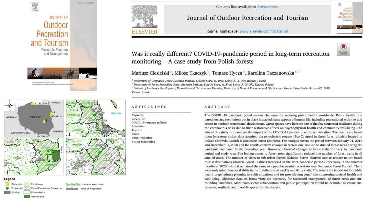 Forest visitation data from both pre-pandemic and COVID-19 periods provide objective insights for crisis management decisions. Please read our publication for the Polish case study

<a href="/Mariusz34096145/">Mariusz Ciesielski</a> <a href="/TkaczykMilosz/">Miłosz Tkaczyk</a> <a href="/Tomasz_Hycza/">Tomasz</a>  <a href="/BOKUvienna/">BOKU University</a>  

Full access
sciencedirect.com/science/articl…