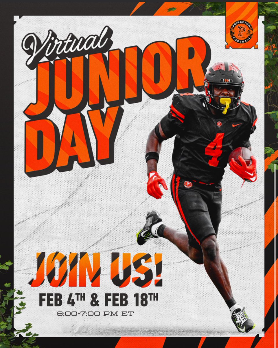Super pumped to be invited to the <a href="/PrincetonFTBL/">Princeton Football</a> Junior day! Thank you <a href="/CoachBobSurace/">Bob Surace '90</a> <a href="/CoachRosenbaum/">Mark Rosenbaum</a> <a href="/Coach_Flinn/">Brian Flinn🤫</a>