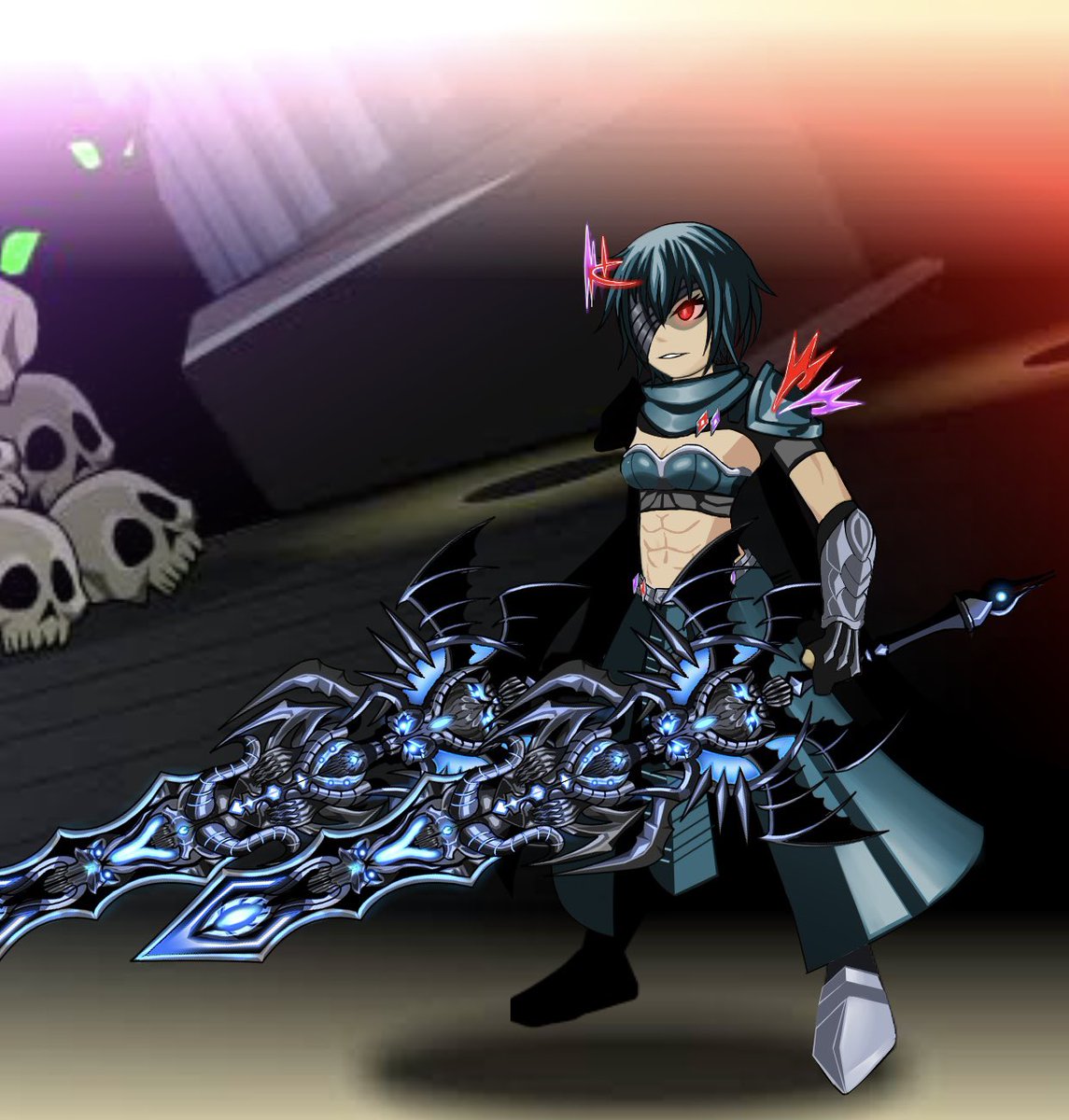 My entry for #Dage vs #Nulgath art contest (second weapon)
After finished weapon for Nulgath and this’s time for Dage weapon💀 hmmm, about name…… maybe “Soul Harvester Sword” 
AQW Character : Ne me
#AQW #AQWorld