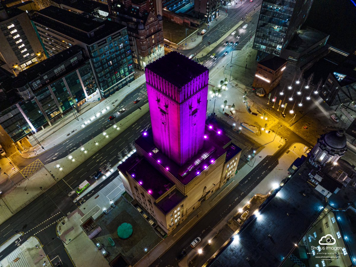 Georges Dock ventilation shaft lit up purple this weekend for #HMD24 #LightTheDarkness @YOLiverpool @realrobinjmac65 @angiesliverpool @thedustyteapot @phil_oates @MikeRoyden #liverpool #liverpoolcity