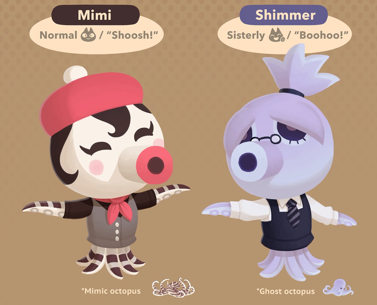 A tiny detour from projects by drawing some AC villagers after finding old designs I did as exercises. Octopuses were always my favorite.🐙