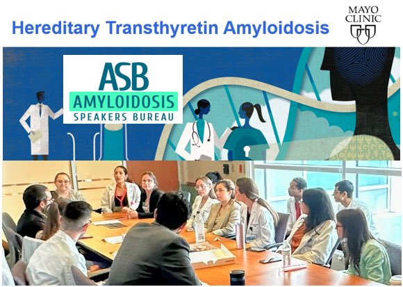 Many thanks to the @Amyloidosis_ASB for helping to educate our residents @MayoFL_NeuroRes about this treatable disease! #mayoclinicflorida @MayoAmyloid @MayoClinicNeuro @MayoClinic Earlier diagnosis saves lives and improves quality of life!