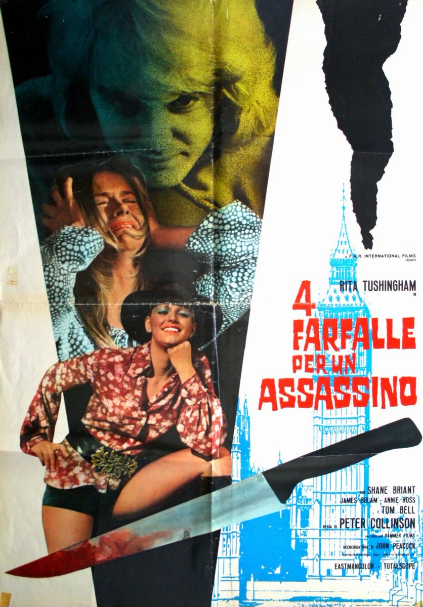 Italian movie poster for #HammerFilm's #StraightOnTillMorning (1972 - Dir. #PeterCollinson) #RitaTushingham #ShaneBriant #JamesBolam