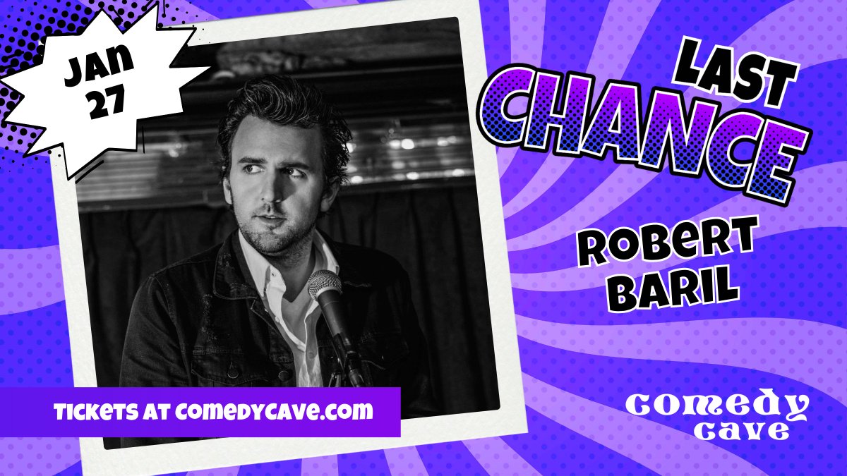 🚨 Last chance for laughs with Robert Baril! 🎉 Don't miss out on the comedy event of the week. 
Snag your tickets now for a Saturday night filled with humour, wit, and good times! 🎟️🤣 eventbrite.com/e/performing-j…

#Comedycave #calgarycomedyshow #yyccomedynight