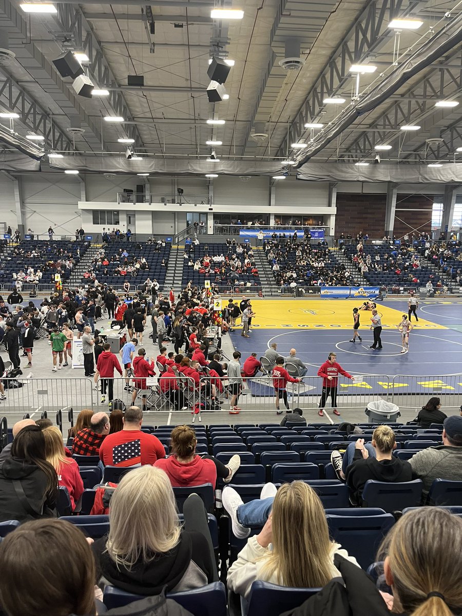 mellicott's tweet photo. What an atmosphere today at NY State Wrestling Championships. Hilton is doing fantastic. Good luck to Coach Gross and the boys #wearecadetnation https://t.co/FaaEkIExh5
