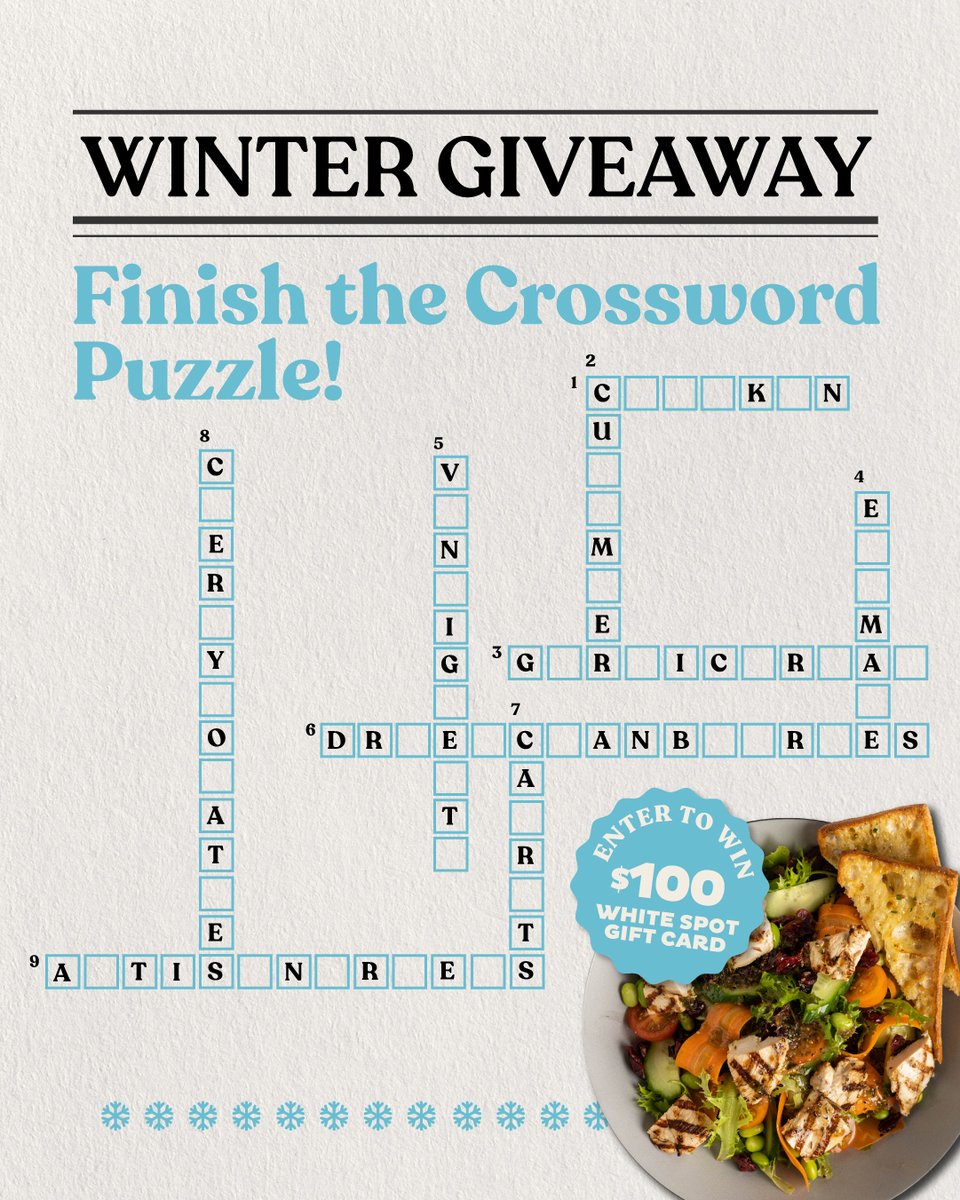 [GIVEAWAY] Win a $100 White Spot Gift Card by discovering what's inside our classic dish ❄️🍽️ Participate in each of our mini-games this month for even more chances to win! Enter on our Instagram: bit.ly/3bDS3g6