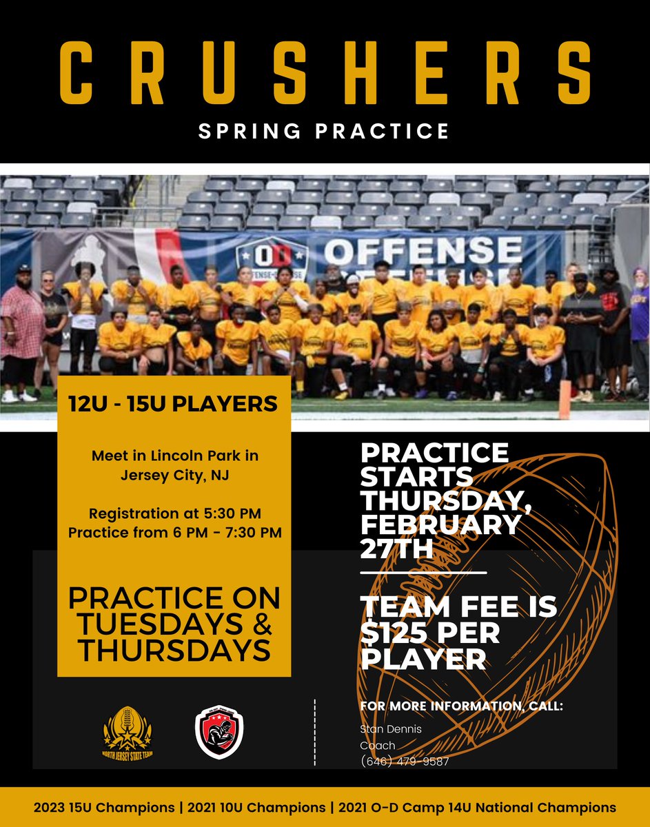 StanDennisI1's tweet photo. Crushers past &amp; present. Need you to share this post. Keep Crushers #1 
@AnthonyDantzl13 @brzz1o @DavidHardawayJr @DerrickH1__ @JacksonGering @whois_kyron @KMercorelli @ZBurgess_21k @levi_qb @Zahir_Patterson @NasirIBlake1 @NekoLuzzi https://t.co/2gjkrEROAj