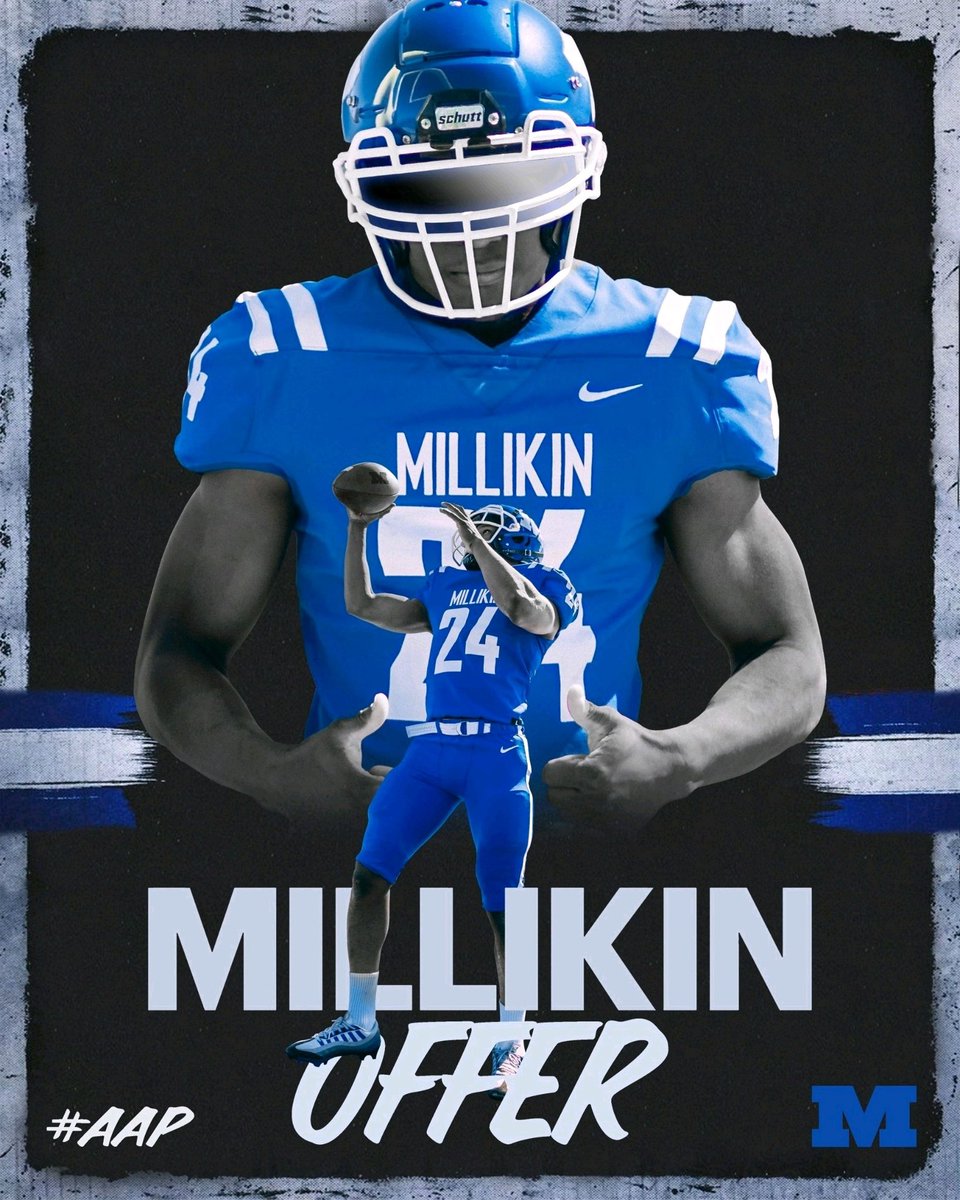 After a great visit I’m blessed to receive an offer from @MU_BigBlueFB 🔥🔥🔥 @MillikinHFC @Ken_Turner_ @Tpolley29 @ecx2b @keenen_young @CoachFivve