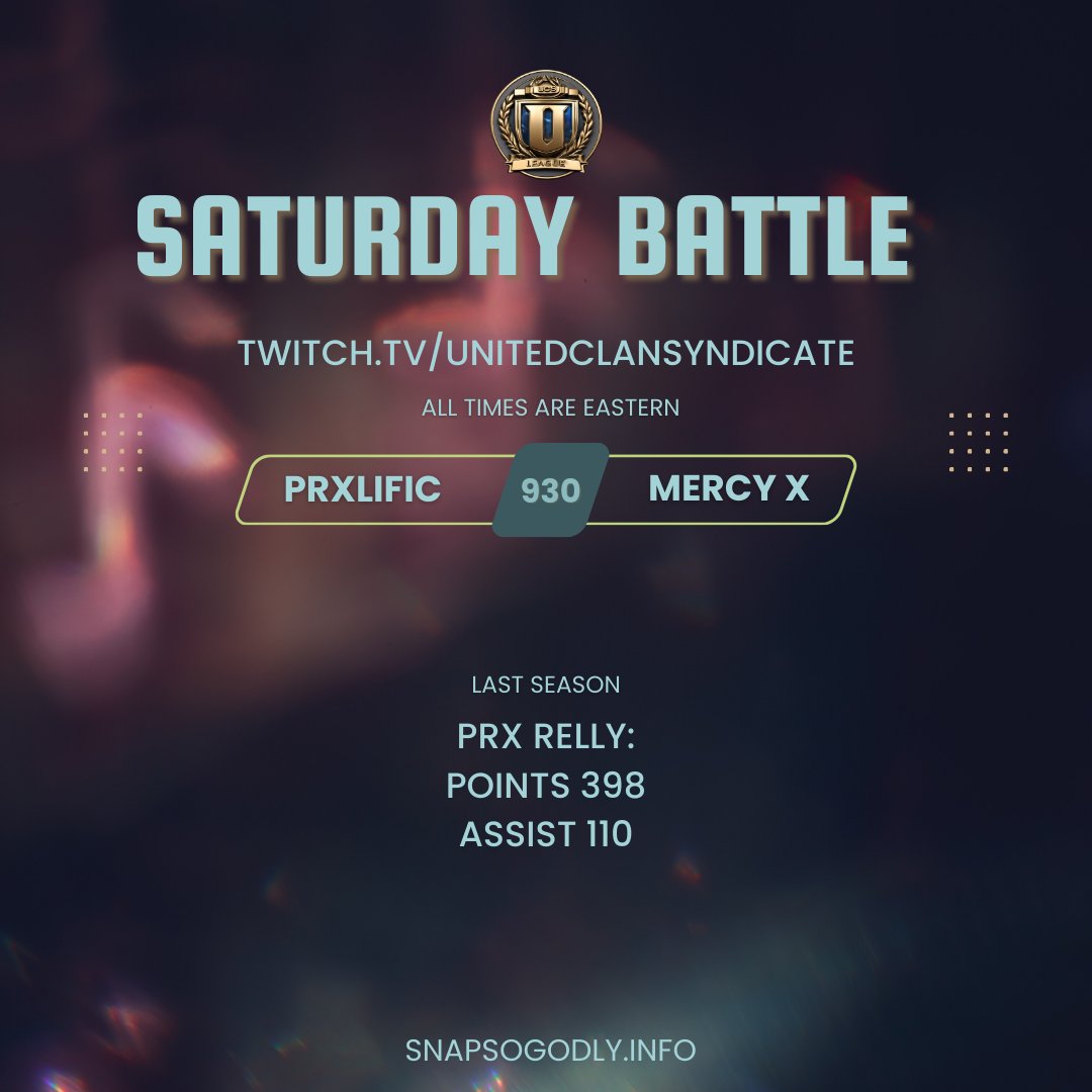 We have our first official battle beginning tonight! <a href="/PRxLIFIC2K/">PRx E-Sports</a> looks to shake off their early playoff exit and kick off the season right as they face a new UCS clan in <a href="/NoMercyxORG/">NoMercy</a> ! Will the UCS I MVP continue his record setting performance?