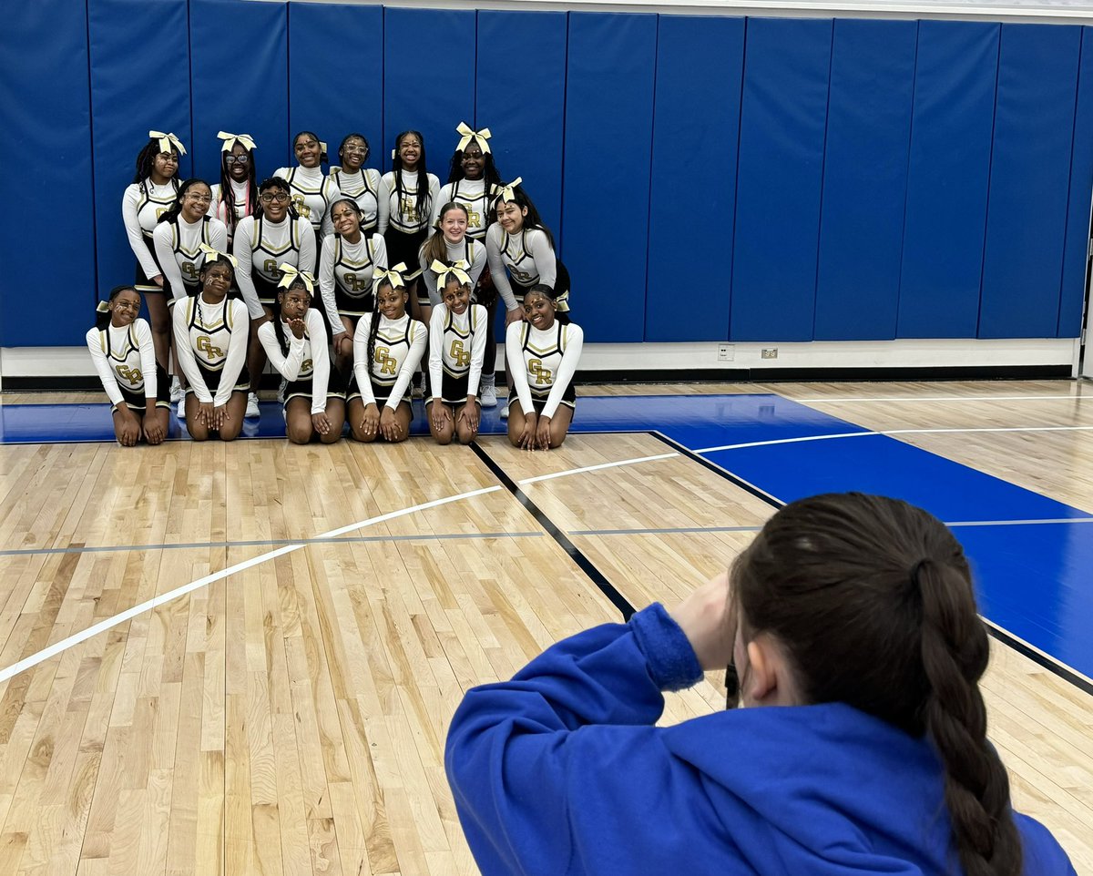 Last night our cheerleaders performed at the University of Delaware Women’s Basketball game. More pictures to follow  <a href="/GRMSKnights/">George Read MS</a> soon, but love this one of my girl capturing the GR girls before they went out to shine! #grmsknights #powerofwecsd