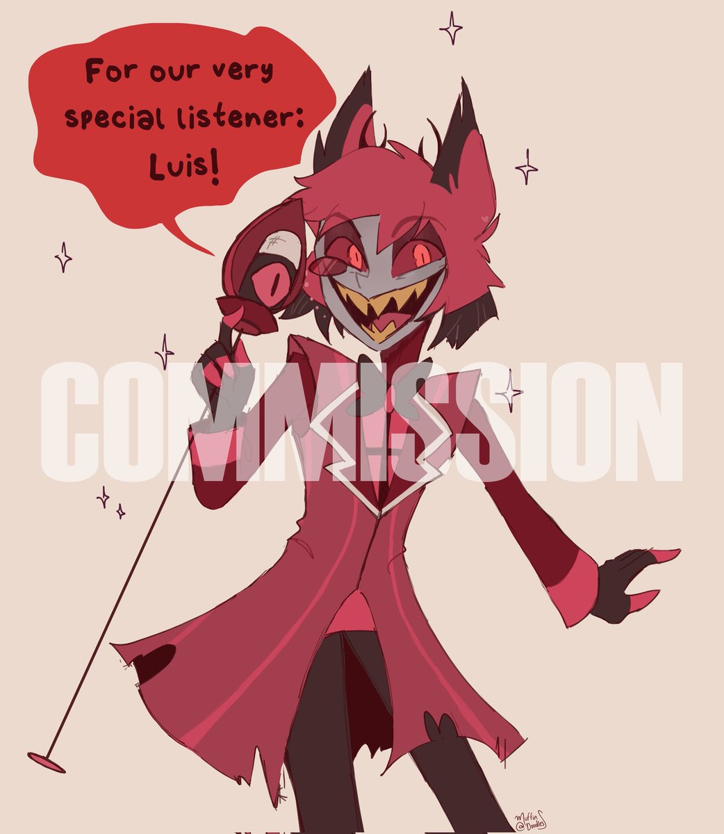 a Commission I finished yesterday, it's been a while since I've done a Viv character so i was so happy when I was commissioned this! ^^
#HazbinHotel #Alastor #HazbinHotelAlastor