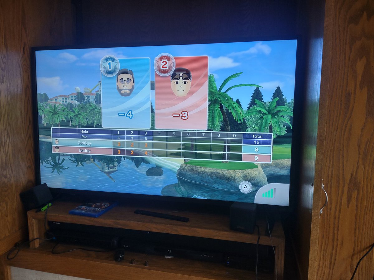WSCIowaDad's tweet photo. Nice bunch of 3-hole matches with OldGuy.  #WiiU #WiiSportsClub https://t.co/X7keEdOWm8