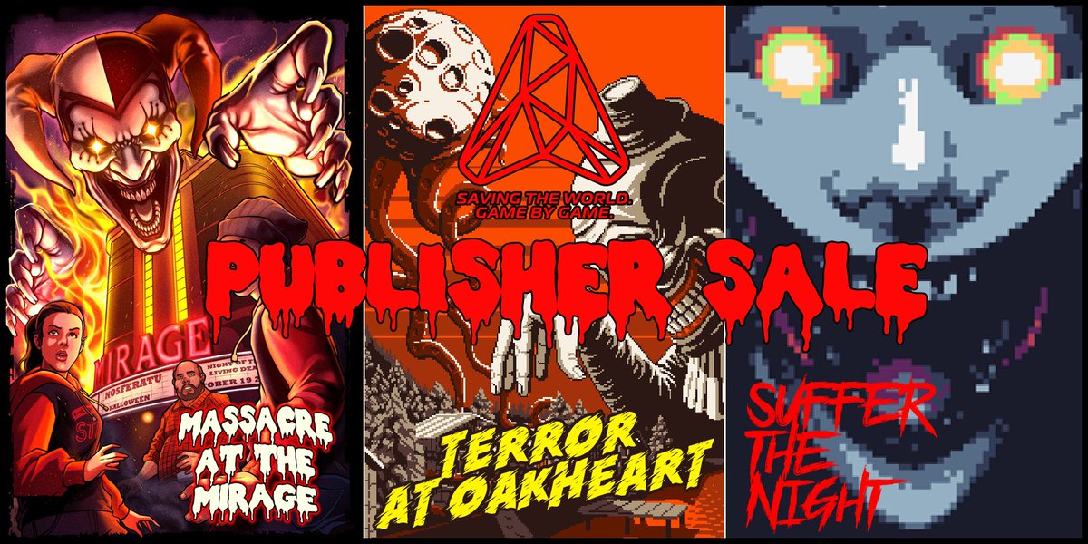 Today starts the Steam publisher sale for <a href="/AssembleTeam/">Assemble Entertainment 🎮</a> you can get a #SufferTheNight on sale and also wishlist my two upcoming titles #TerrorAtOakheart and #MassacreAtTheMirage.

Big thanks to <a href="/CaptnOptimist/">CaptainOptimist</a> <a href="/RaxArcade/">Rax Arcade - DM for Enquiries</a> <a href="/Scarolinetv_/">Scaroline</a> for VA work.
#indiedev #indiegamedeveloper