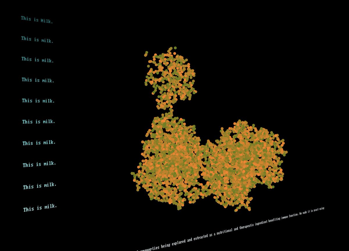 yeast that lactates

a meditation on milk with <a href="/thisischristina/">Christina Agapakis</a> <a href="/joshuamonkey2/">Joshua Dunn</a> 

for 7x7 this year with <a href="/rhizome/">Rhizome</a> <a href="/newmuseum/">New Museum</a> 

live at 1pm EST today!