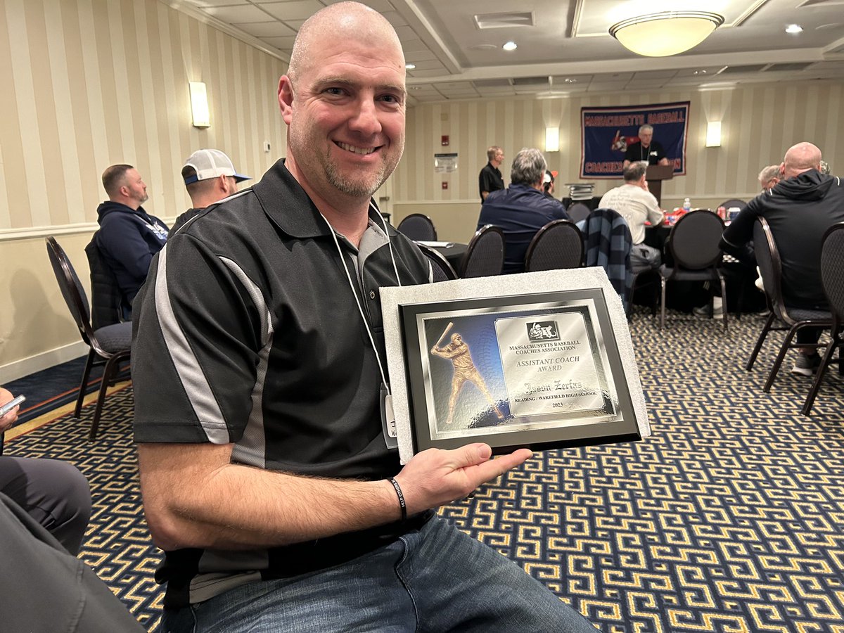 DrBrendanKent's tweet photo. Congratulations to Wakefield HS Assistant Baseball Coach Jason Zerfas on being selected as the Assistant Coach of the Year by the Massachusetts Baseball Coaches Association. Congrats Coach “Zerf”! Well deserved! 👏⚾️
@Wakeitemsports https://t.co/VCssu5HVLj