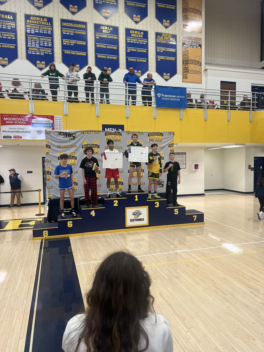 Jason Glosser 113 pound 5th place finish at Sectional. Alternate for the Regional next week at Mooresville. Great job Jason!