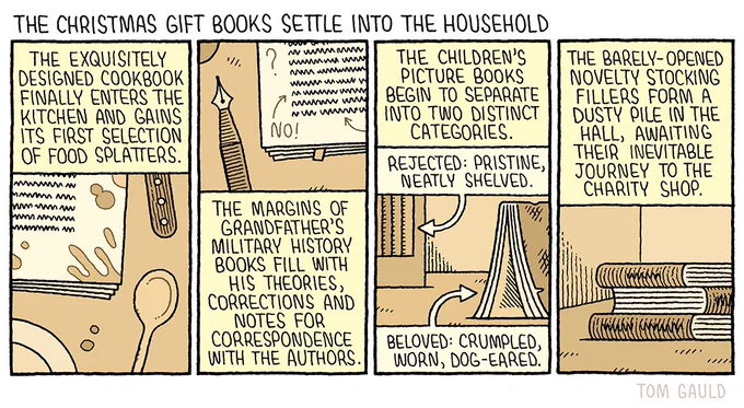 "The Christmas gift books settle into the household" My cartoon for this week's @GuardianBooks 
