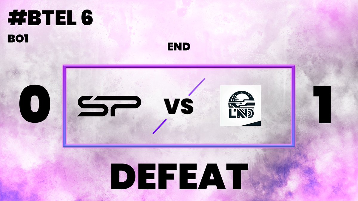 Défaite pour cette cinquième game du tournoi <a href="/esport_broken/">Broken Esport</a> face a LND.

GG à eux 👀 

Nous terminons cette journée en 3-2.
#BETL 
#SPWIN💜
Game On, Victory Calls.