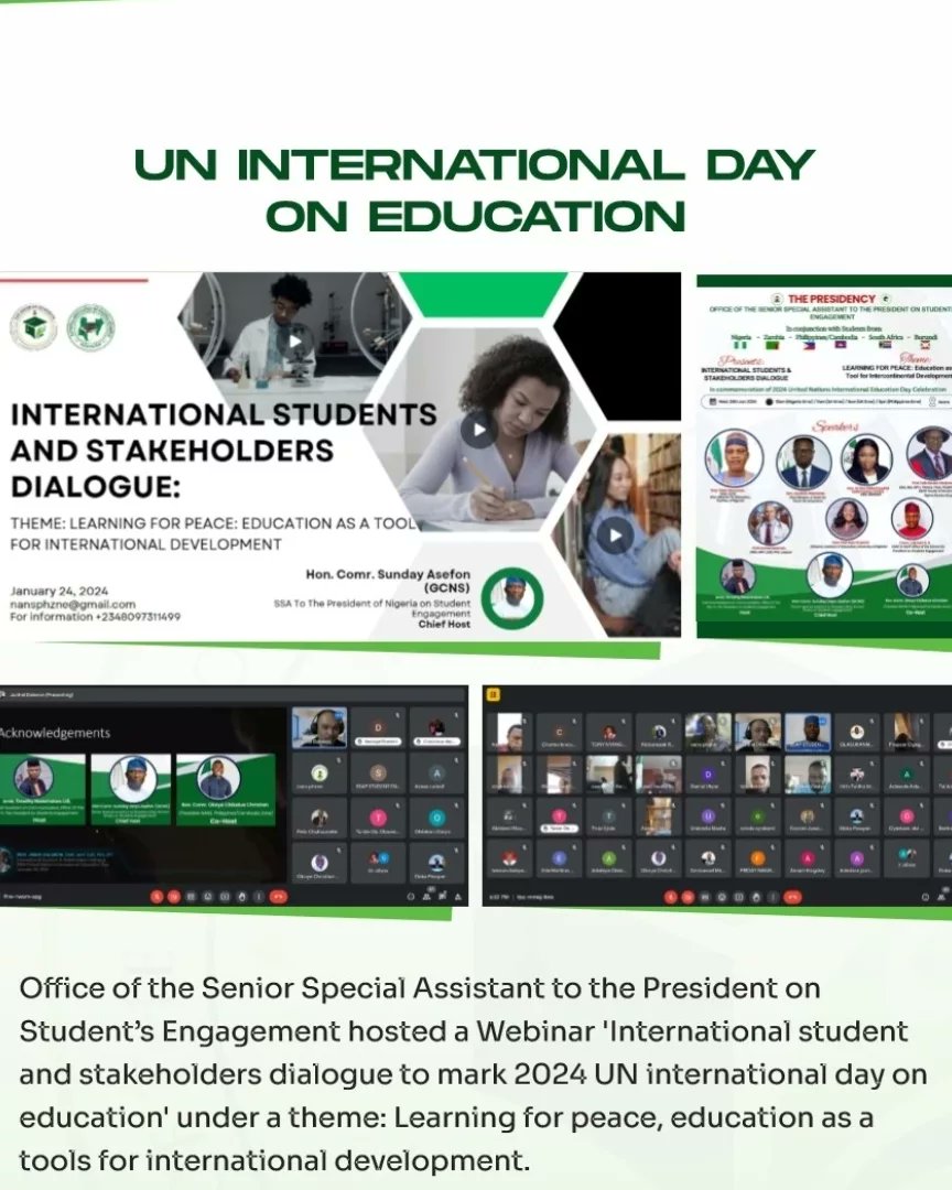 Office of The Senior Special Assistant t the President on Students Engagement Weekly review.
:
#asefonsunday 
#Renewedhope 
#nigeianstudents
#weeklyreview