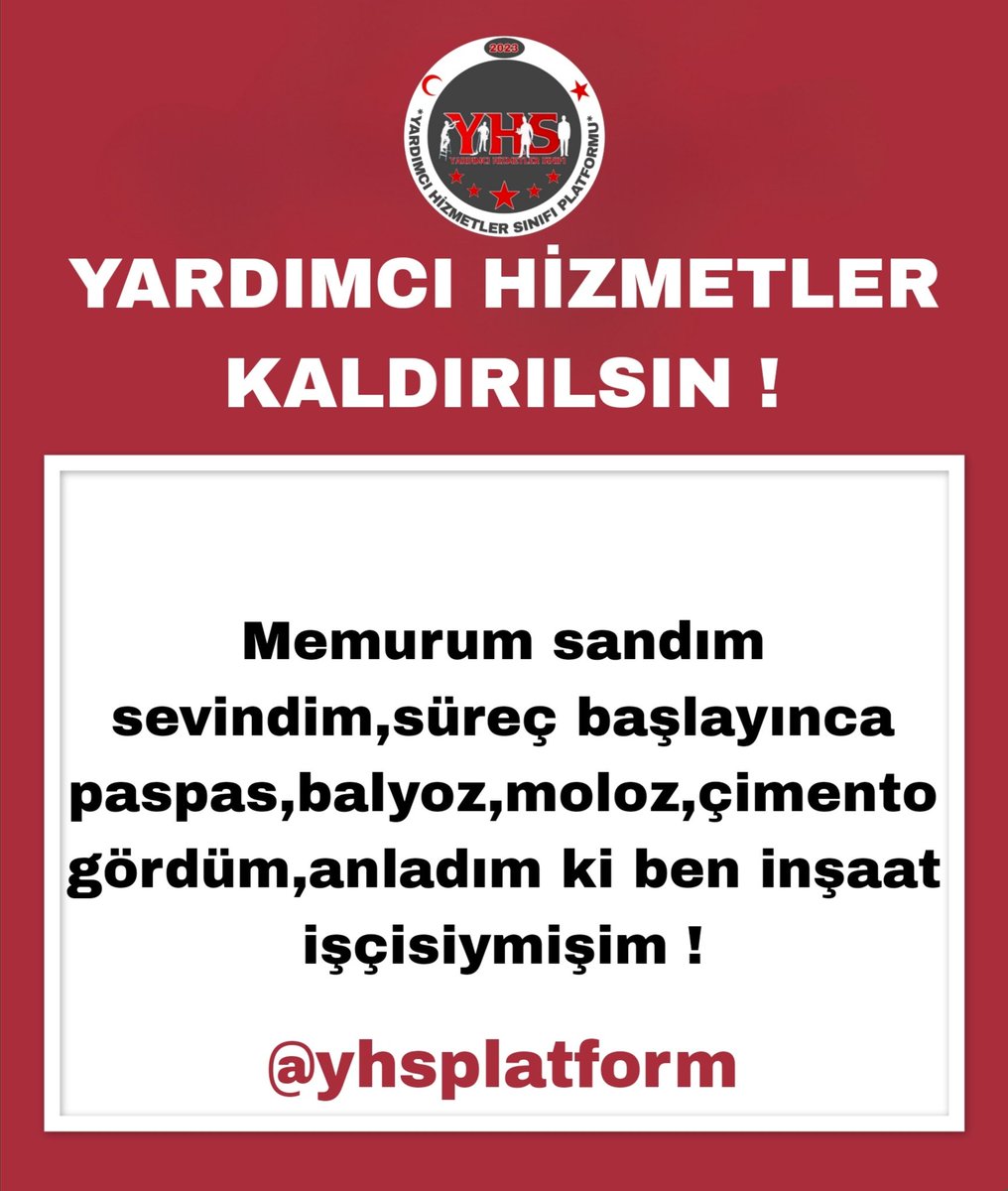 yhsplatform's tweet photo. Memurum sandım sevindim,süreç başlayınca paspas,balyoz,moloz,çimento gördüm,anladım ki ben inşaat işçisiymişim.#YardımcıHizmetlerKaldırılsın 
#YardımcıHizmetlerSınıfı  
@isikhanvedat
@_cevdetyilmaz @dbdevletbahceli @ErbakanFatih @ifarukaksu @MehmedAltinoz @NumanKurtulmus @OnderKahveci @rprefahpartisi @suatkilic @SalihUzunTDV @DoganBekin @_aliyalcin_ @Kamu_Sen @MemurSenKonf @turgutaltinok06 @MhpTbmmGrubu @TBMMresmi