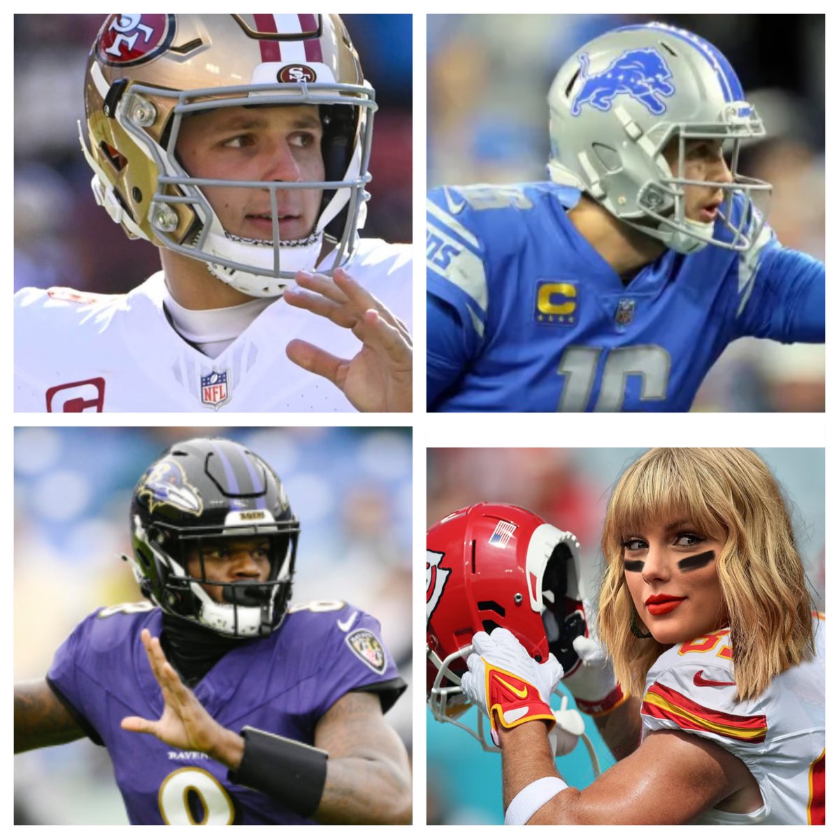 Looking forward to the #AFCChampionship and the #NFCChampionship games this weekend.  #NFLPlayoffs #49ers #Lions #Ravens #SwiftieNation