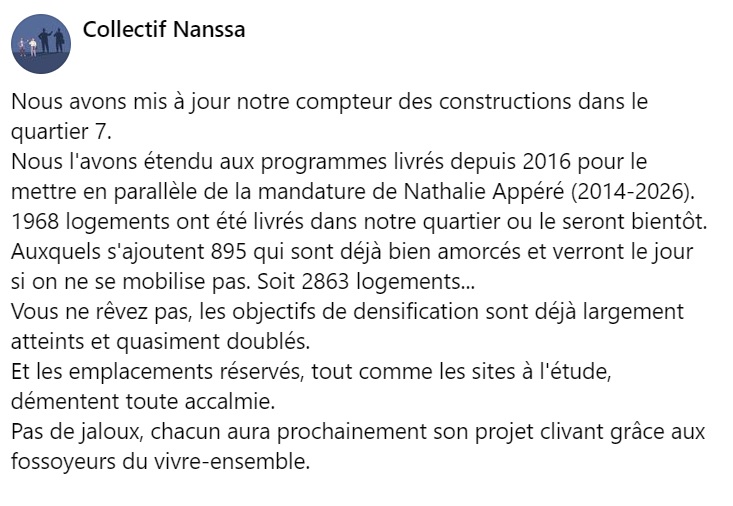 CollectifNanssa's tweet photo. Compteur des constructions dans le quartier 7 de #Rennes , màj du 27/01/24.

#serrezvous #surdensification https://t.co/21mAMQbwes