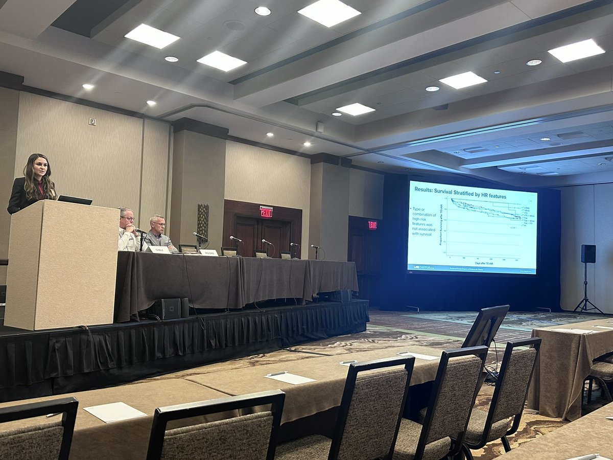 @UABVascular fellow Dr. Amanda Filiberto presenting @SouthernVasc #SAVS24 “Outcomes of Complicated, High Risk and Uncomplicated Acute Type B Aortic Dissections Treated with TEVAR”. Upshot: High risk patients do well perioperatively after TEVAR, and similar to uncomplicated…