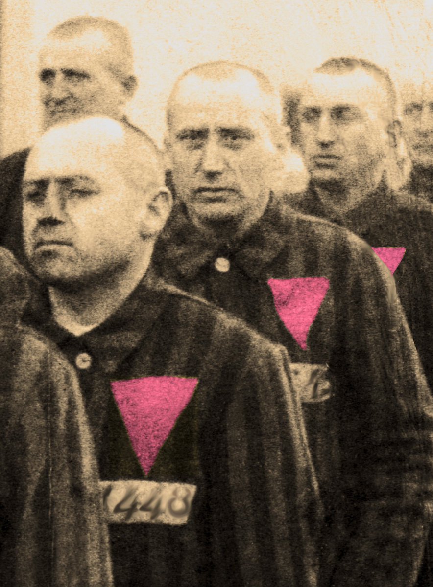 [Ne jamais oublier] ✊🏾

Environ 100.000 #homosexuels ont été fichés par le régime #Nazi.

Près de 50.000 ont fait l'objet d’une condamnation.

Entre 5.000 et 15.000 ont été envoyés dans les camps de concentration, où la plupart ont été exécutés.

#AuschwitzBirkenau 
#LGBThistory