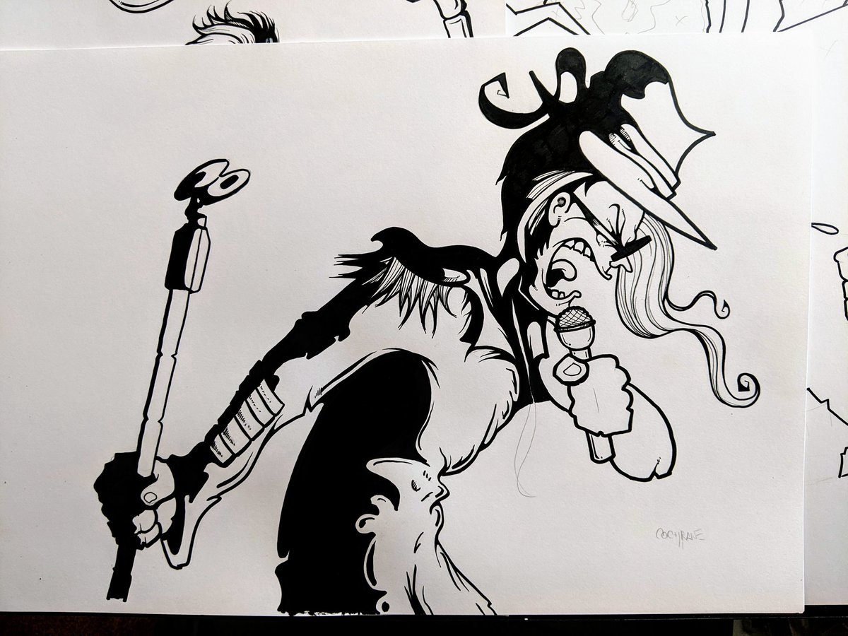 ether_enth's tweet image. Finished up the inks on the main man @Corey_Feldman .
Ready for scan and colour.
Love this dude 🍻❤️🎸
#machetecomics