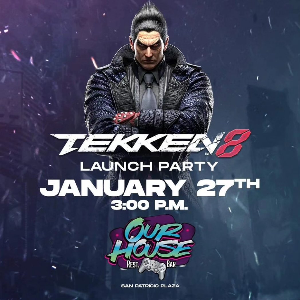 📢 ¡LLEGÓ EL DÍA!

▶ Hoy tenemos nuestro launch party de #Tekken8 con muchas personalidades y actividades para ustedes.

Nos vemos en un rato en #OurHousePR 👋🏽